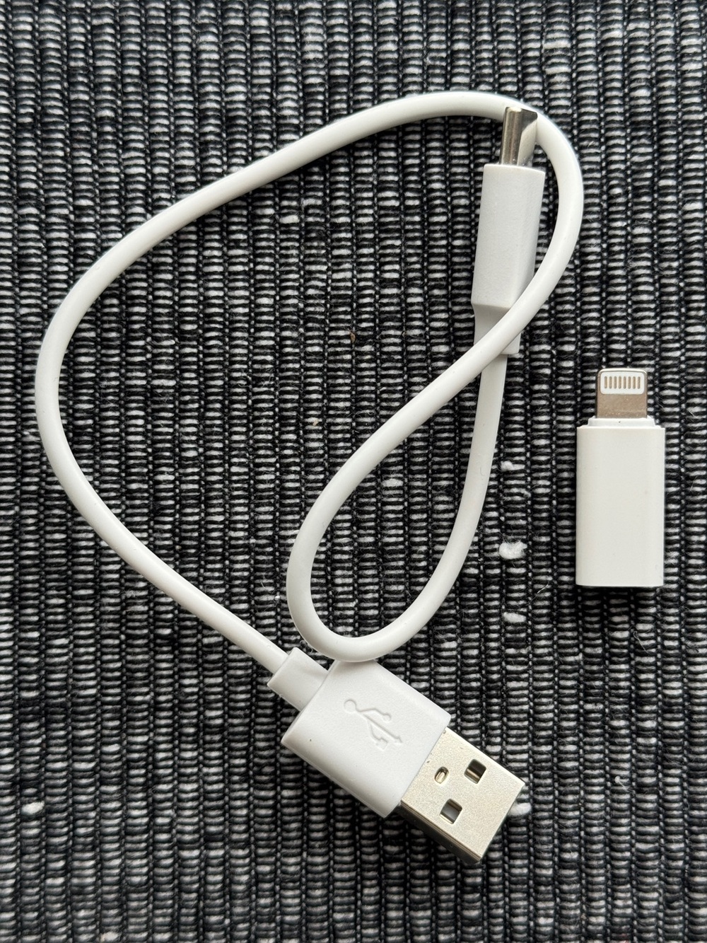 USB-A to USB-C Cable + USB-C to Lightning Adapter Bundle